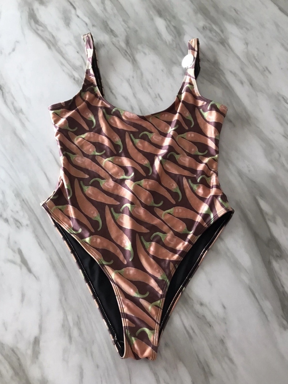 NWT Forever 21 Chili Pepper One piece Swimsuit Large